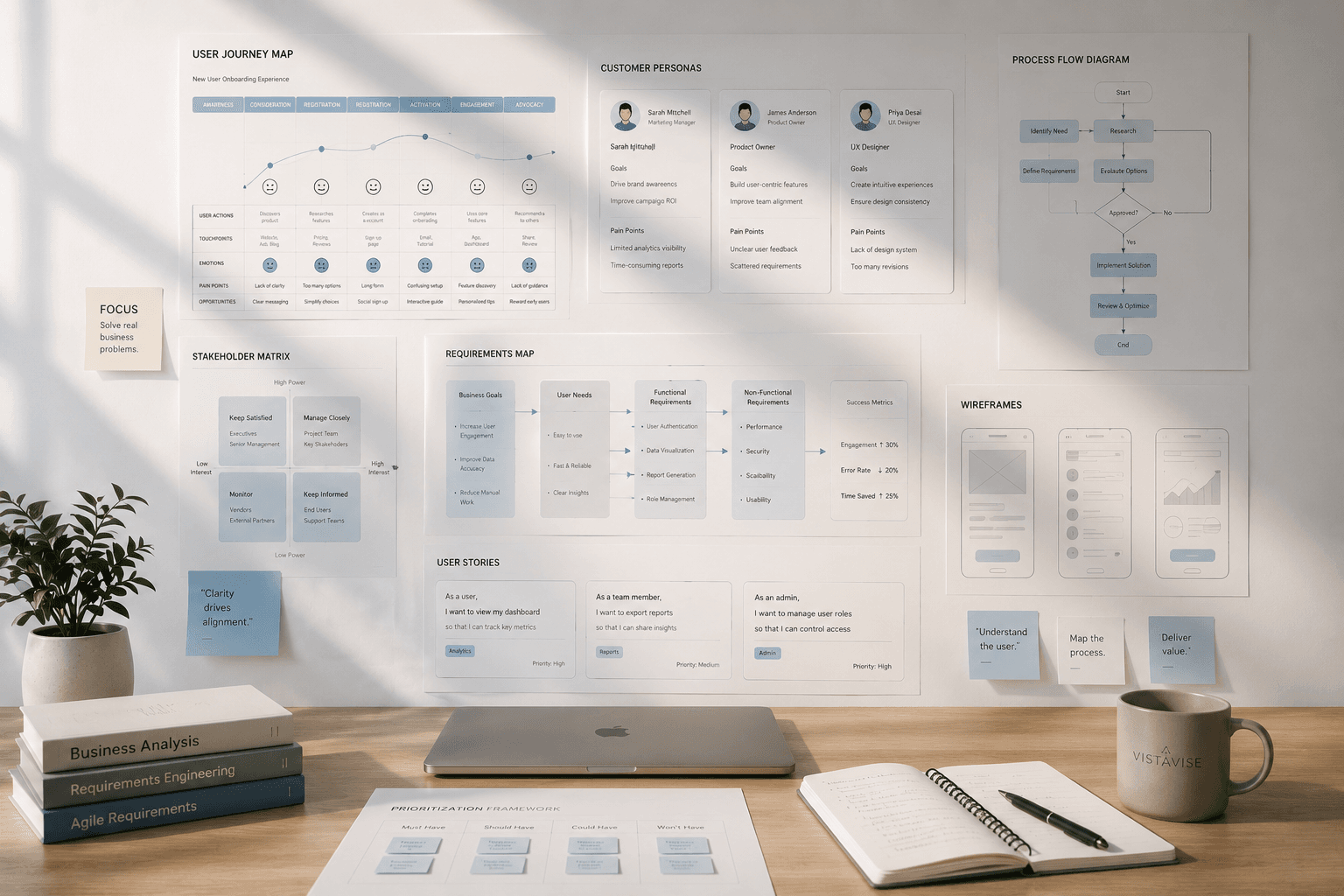 Business Analysis career roadmap on a strategy wall