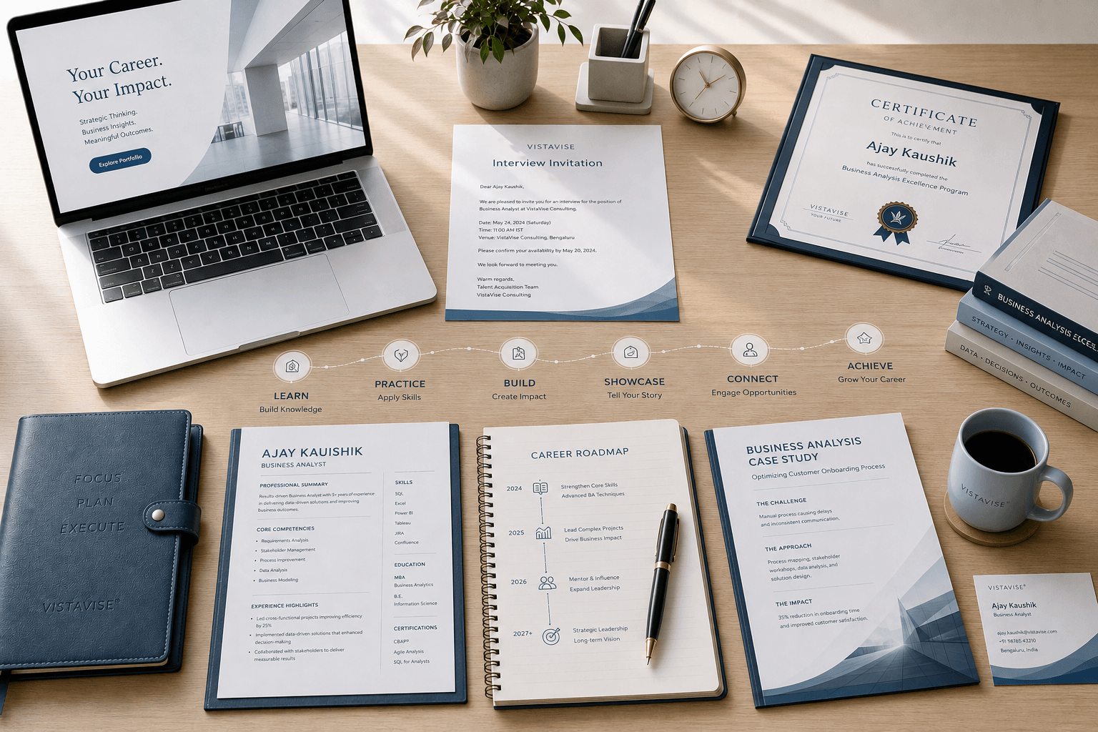 Prepare step visual for Business Analysis career roadmap